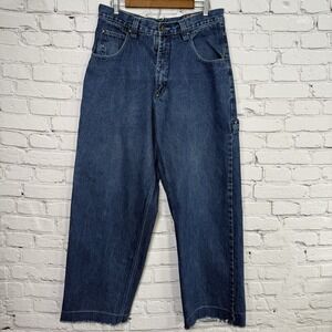 Vintage Loco Street Jeans 33x32 Carpenter Precision Fit Baggy Y2K Raw Hem Skater